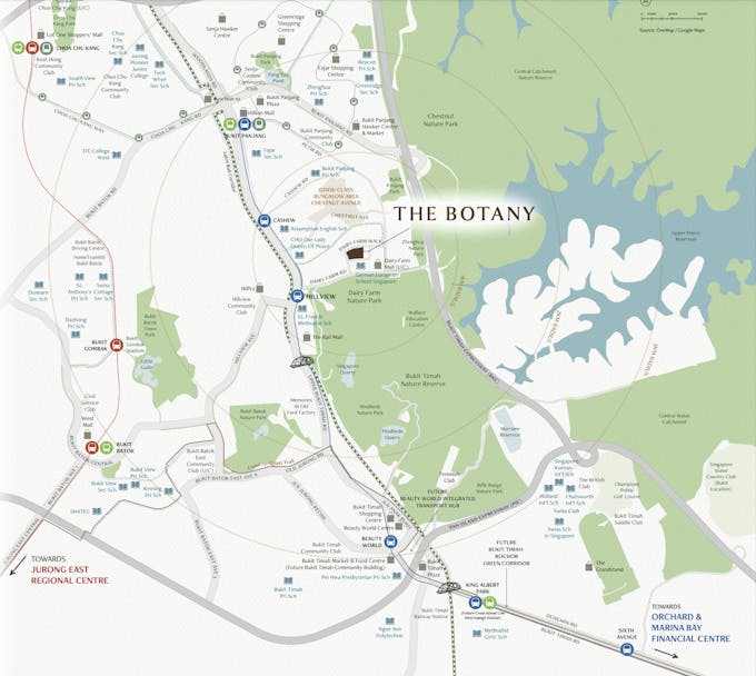 the botany location map