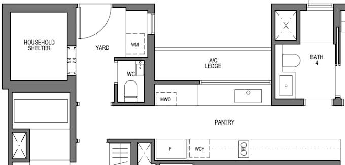 midtown modern sky bungalow kitchen floor plan