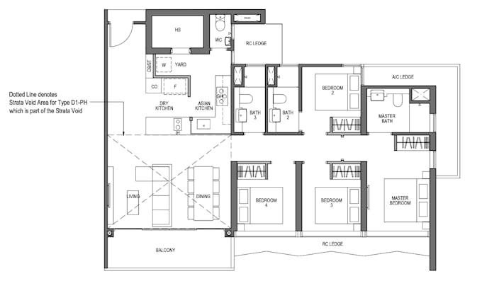 blossoms by the park 4 bedroom floor plan