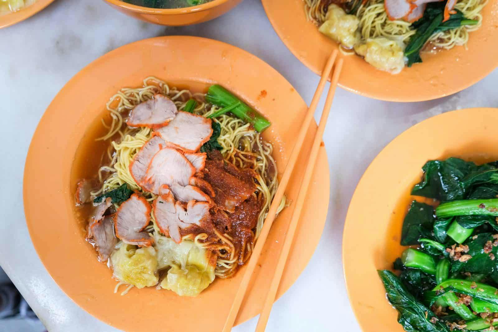 A bowl of wanton mee from Kok Kee Wanton Mee