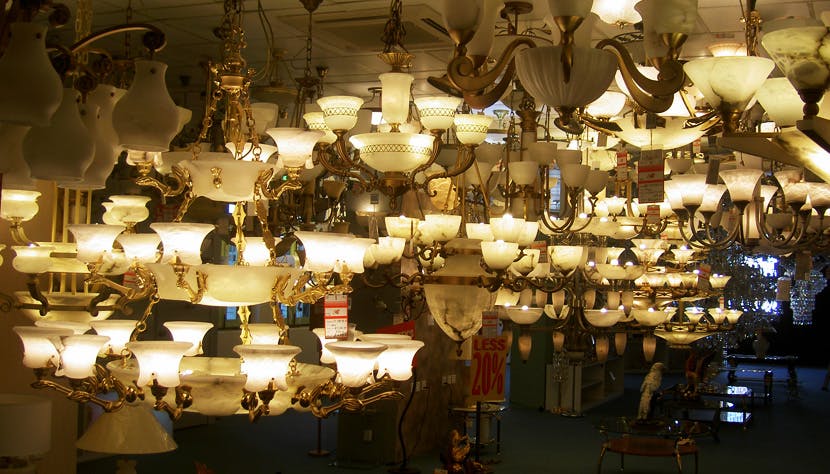 One of the many lighting shops along Balestier Road