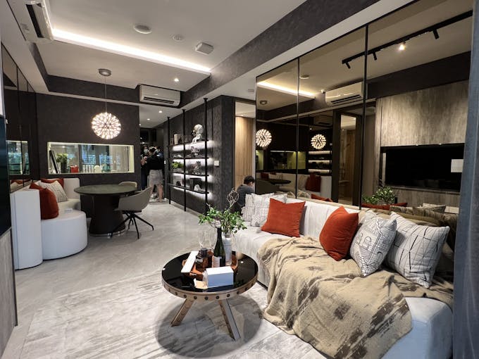 amo residence 2 bedroom living dining area