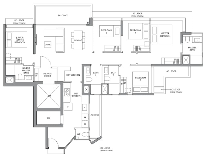 lakegarden residences 5 bedroom floor plan