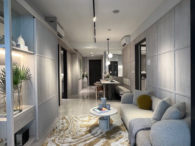 sky eden 2 bedroom unit living and dining room