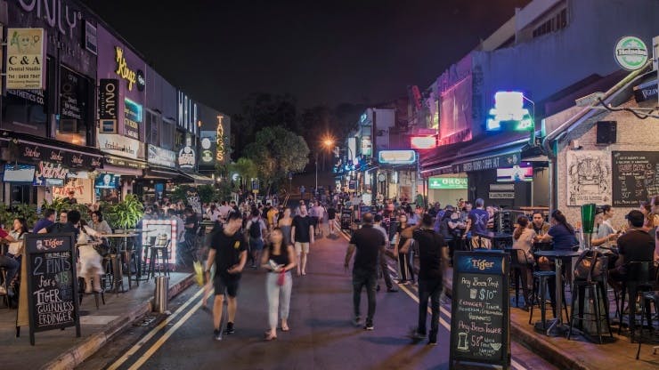 Bustling night life at Holland Village