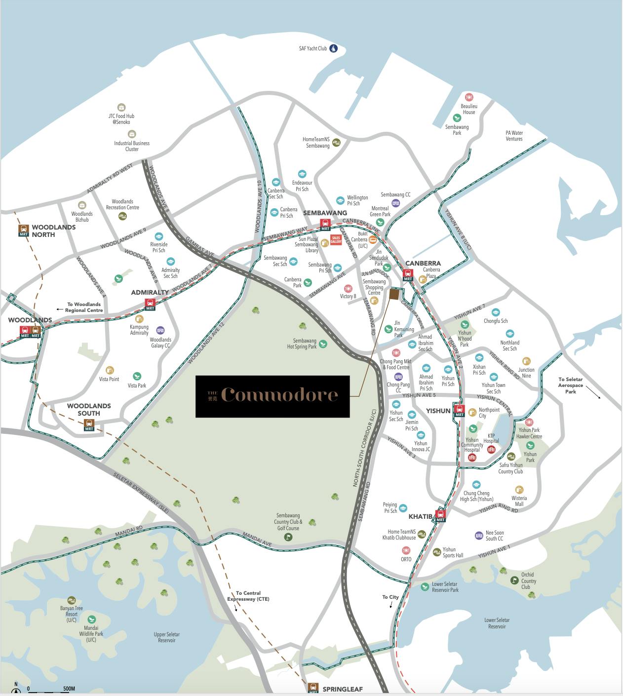 the commodore location map