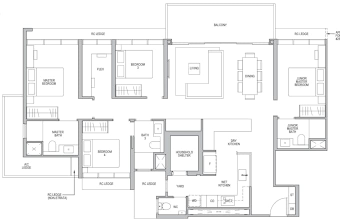 lentor modern 4 bedroom floor plan