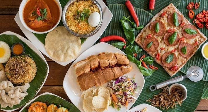 A flatlay spread of the food at Prata Alley