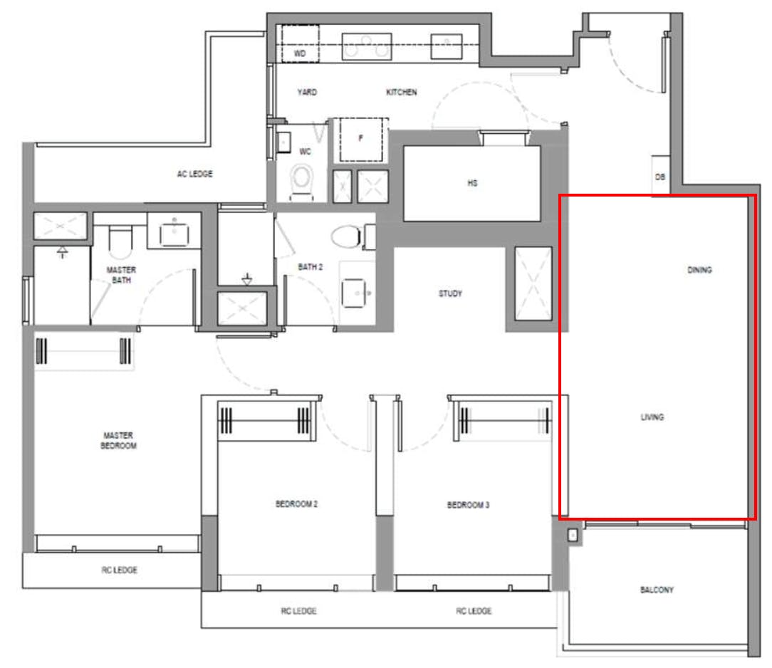 north gaia 3 bedroom yard study living dining floor plan