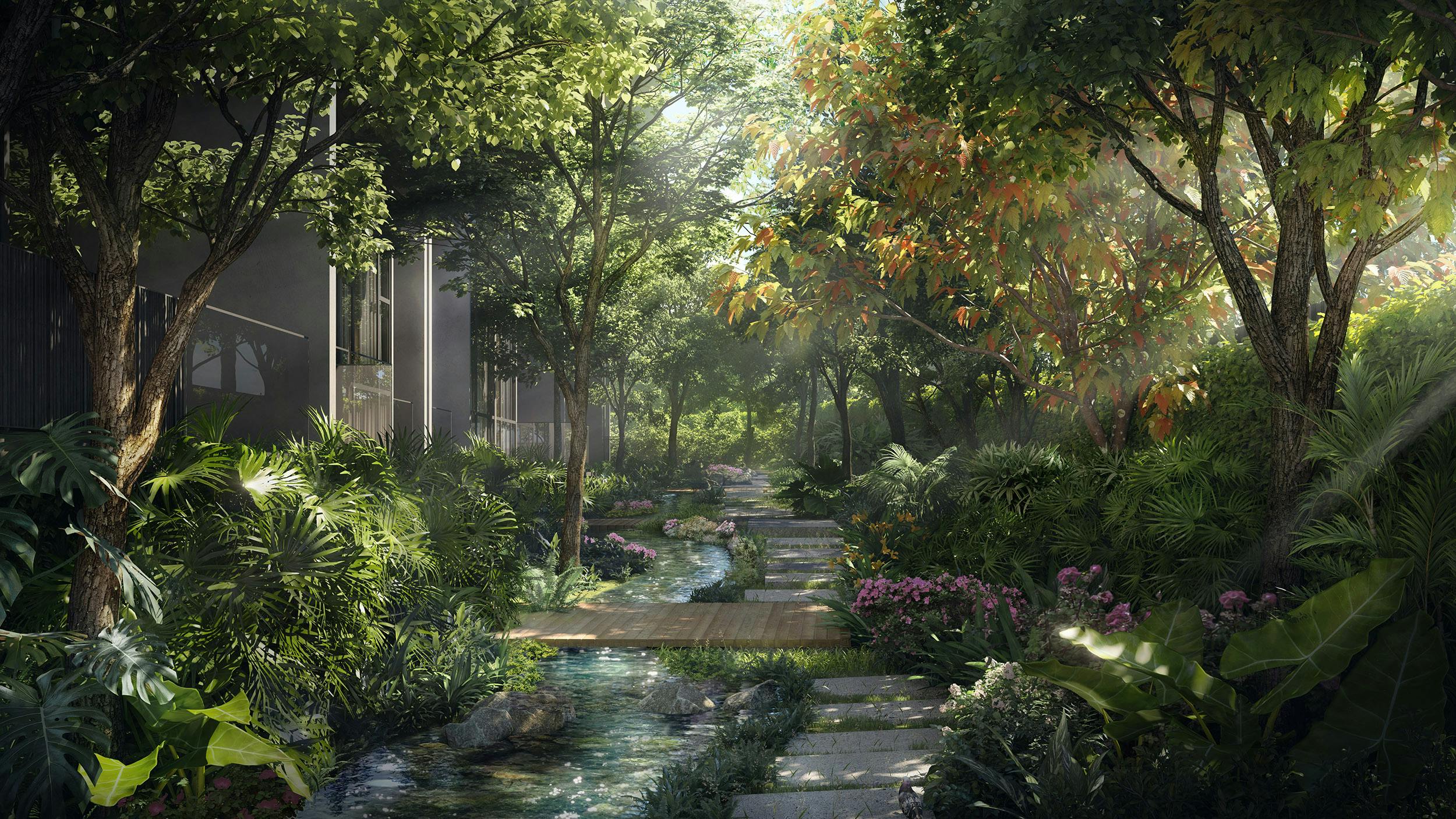 The lush green oasis that surrounds Parc Komo is guaranteed to leav you feeling relaxed after a casual stroll.