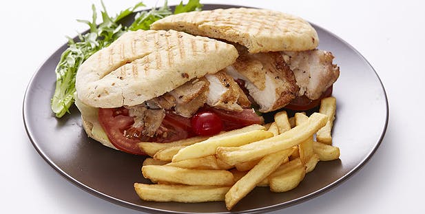Chicken breast sandwish from Marina Bistro at Raffles Marina