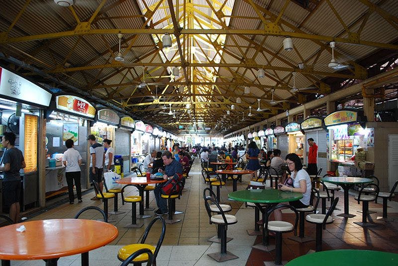 Diners at Maxwell Food Centre