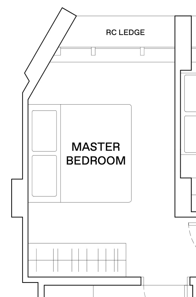 the reserve residences diagonal angle master bedroom