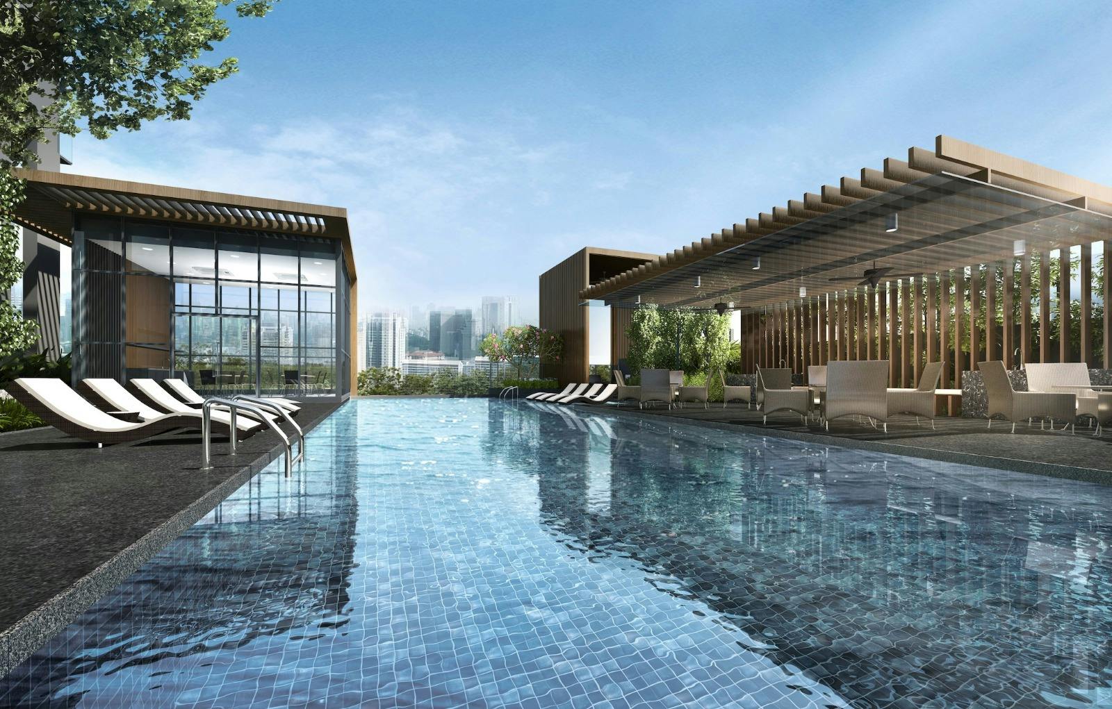Exquisite pool view at Verticus