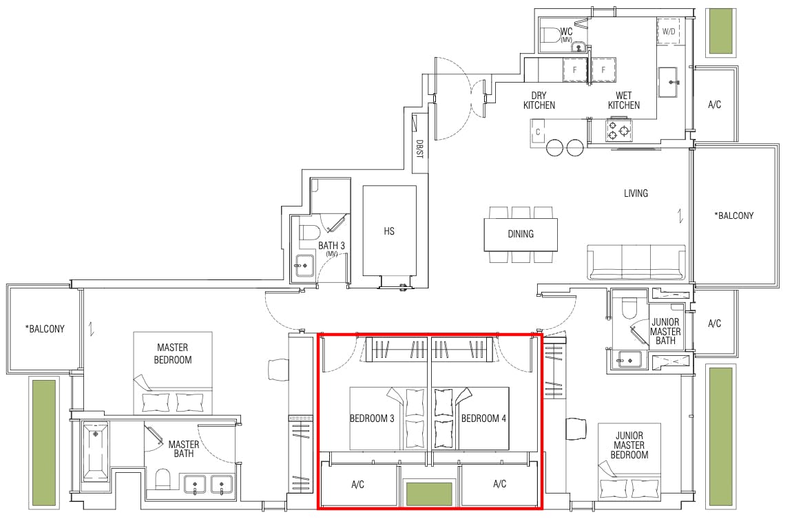 jervois mansion 4 bedroom floor plan