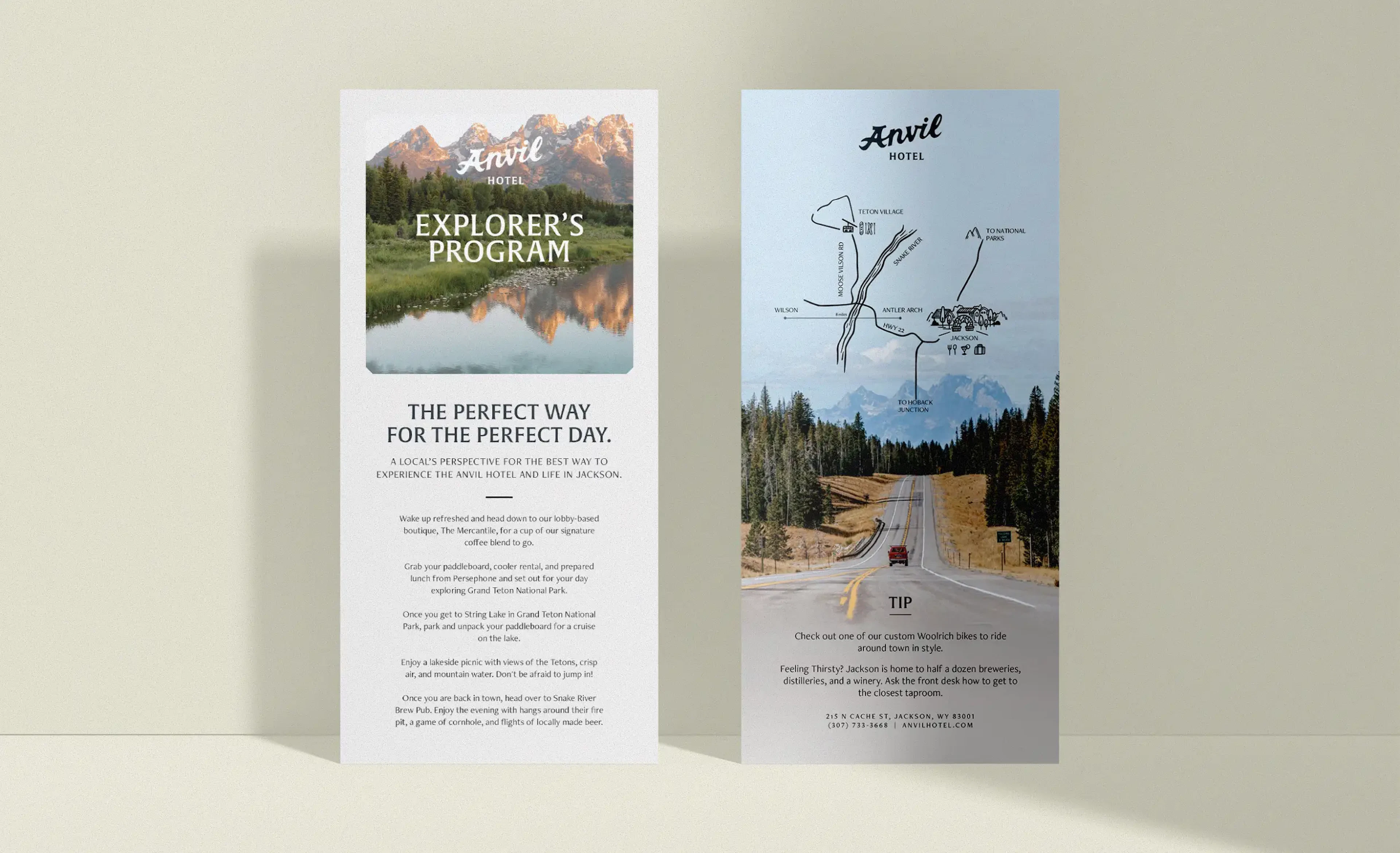 Anvil Hotel Explorer's Program card, front and back