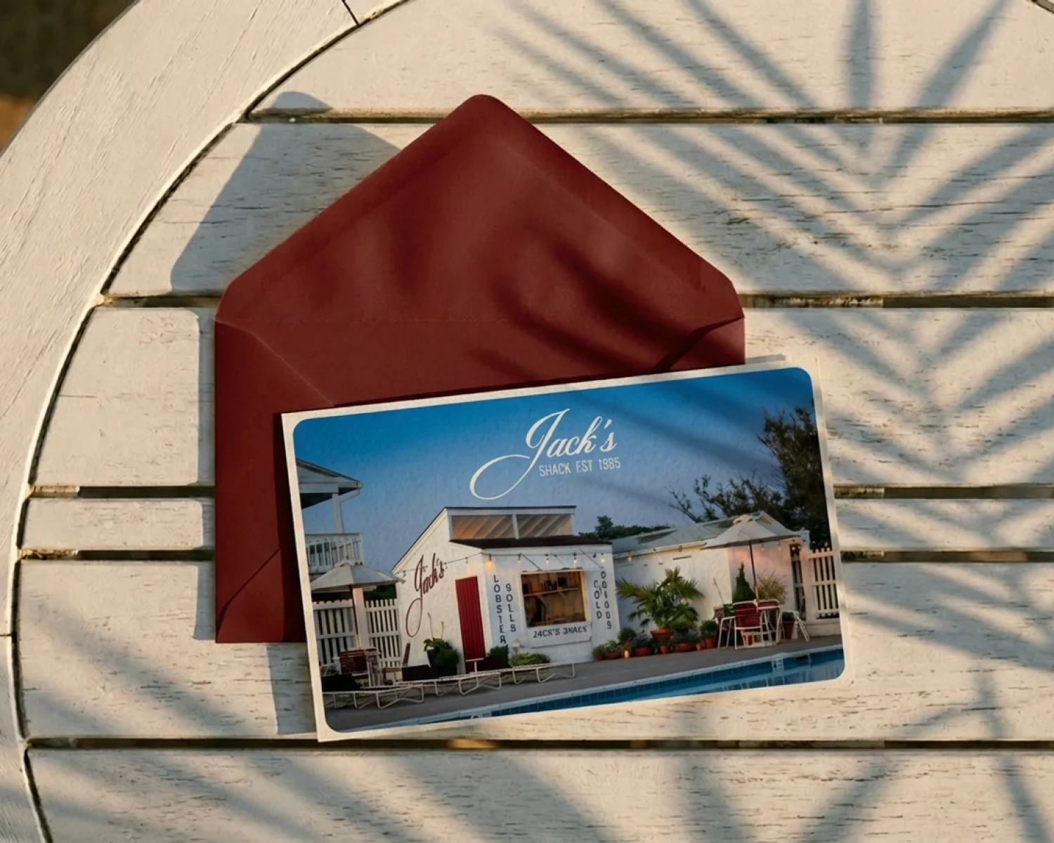 Postcard on a table