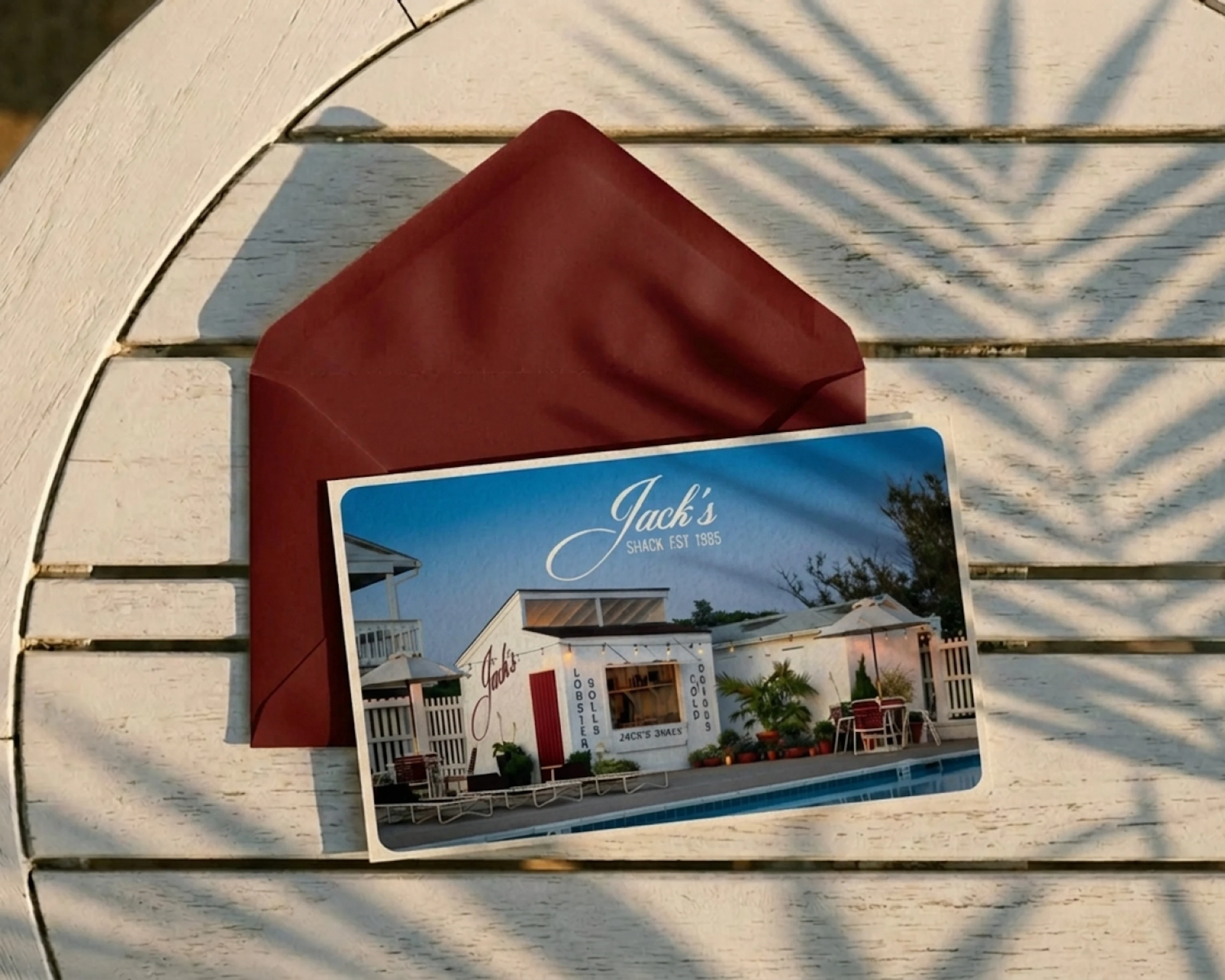 Postcard on a table