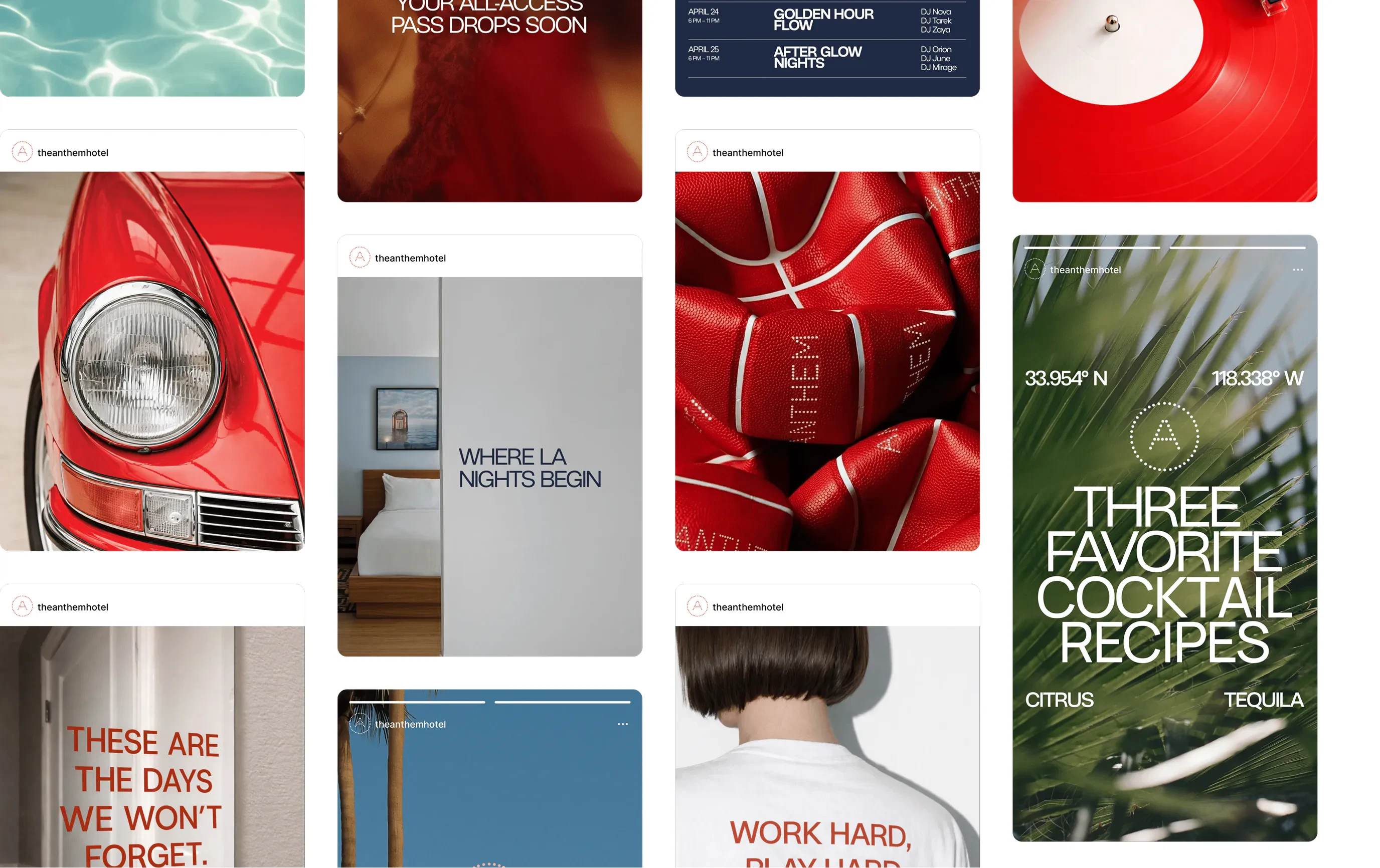 Grid of Instagram story mockups