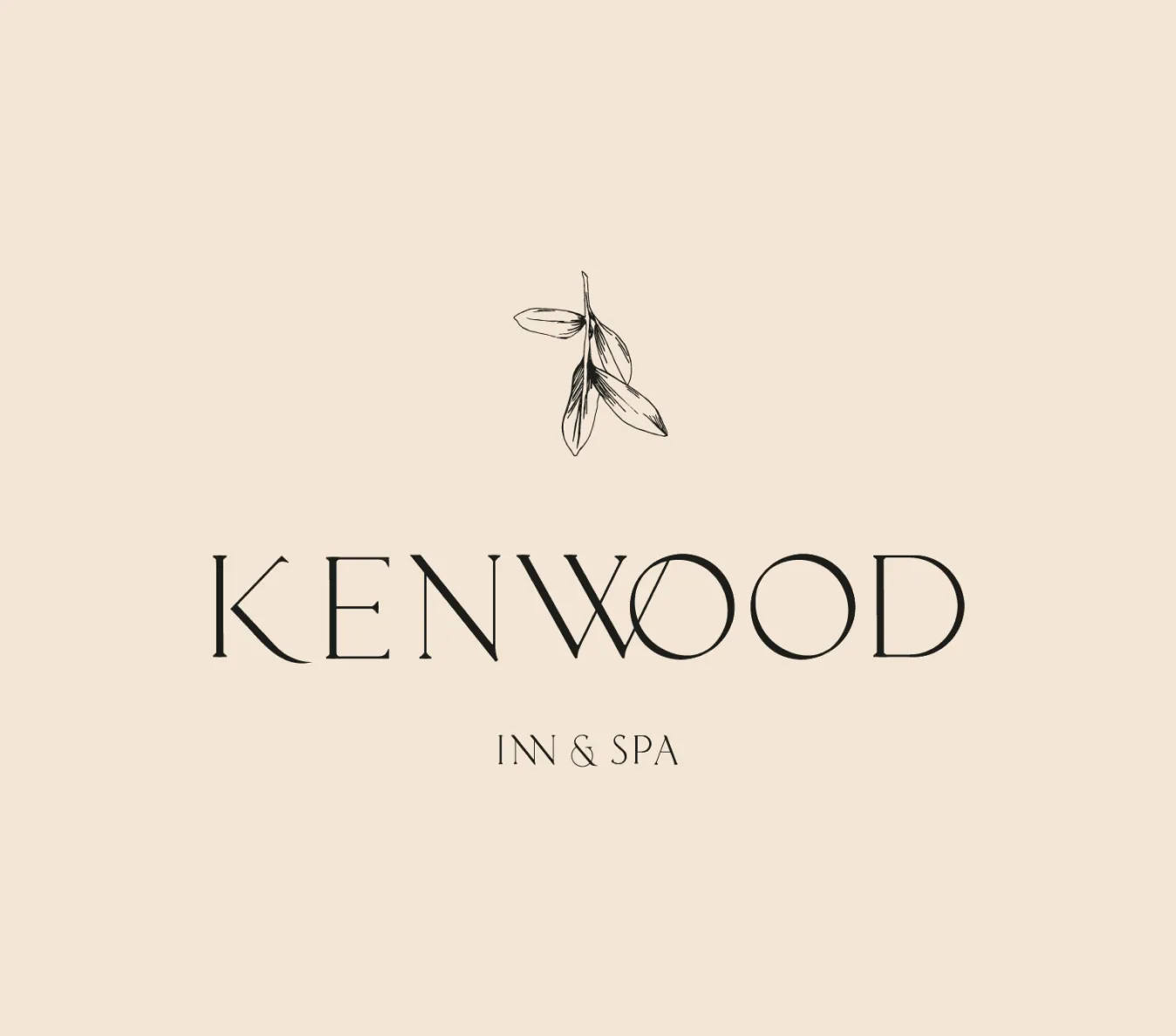 Kenwood Inn & Spa wordmark with olive branch illustration on cream