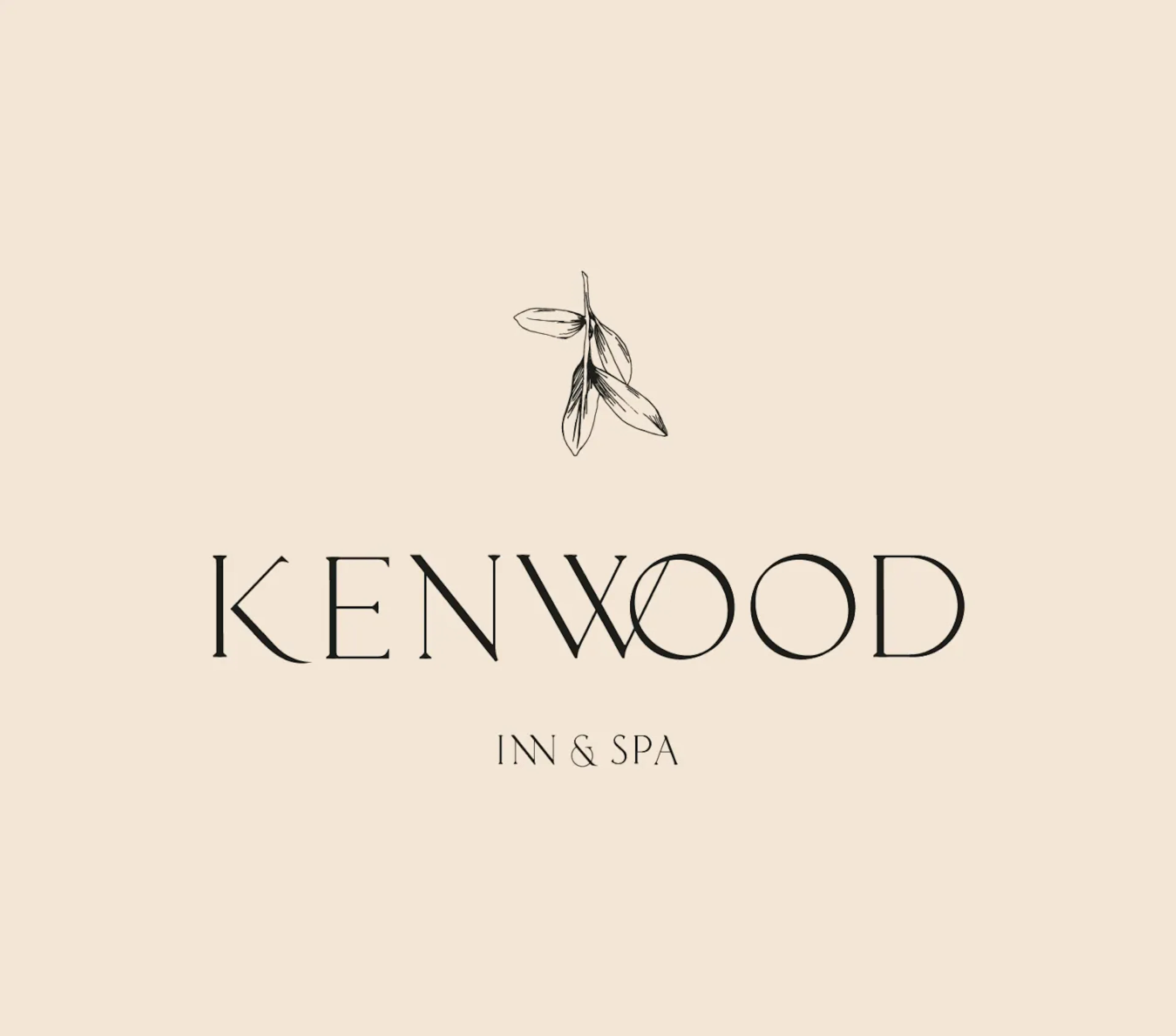 Kenwood Inn & Spa wordmark with olive branch illustration on cream