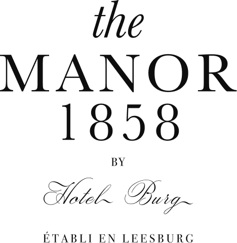The Manor 1858 by Hotel Burg wordmark in black on white
