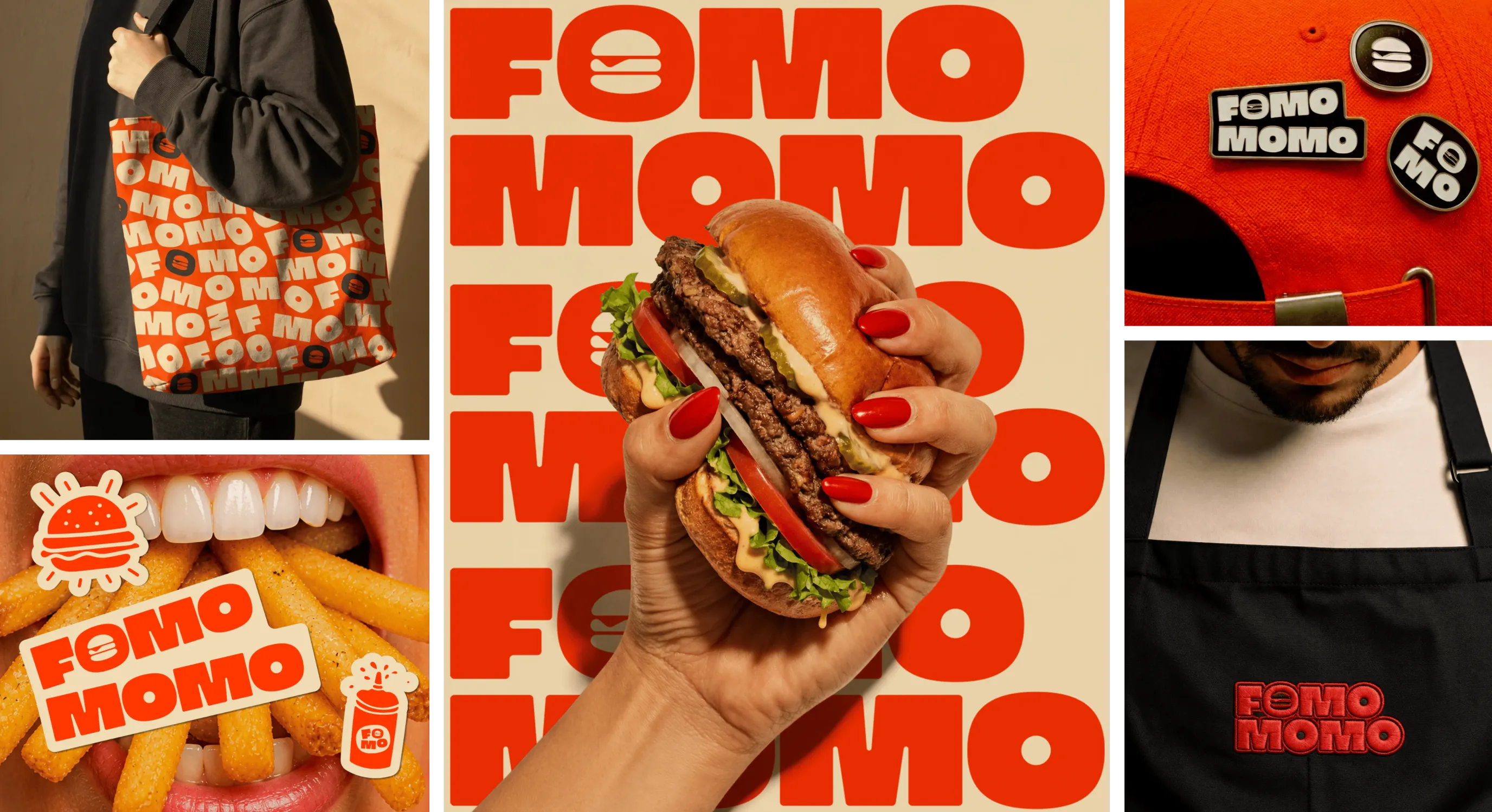 a collage of branded visuals