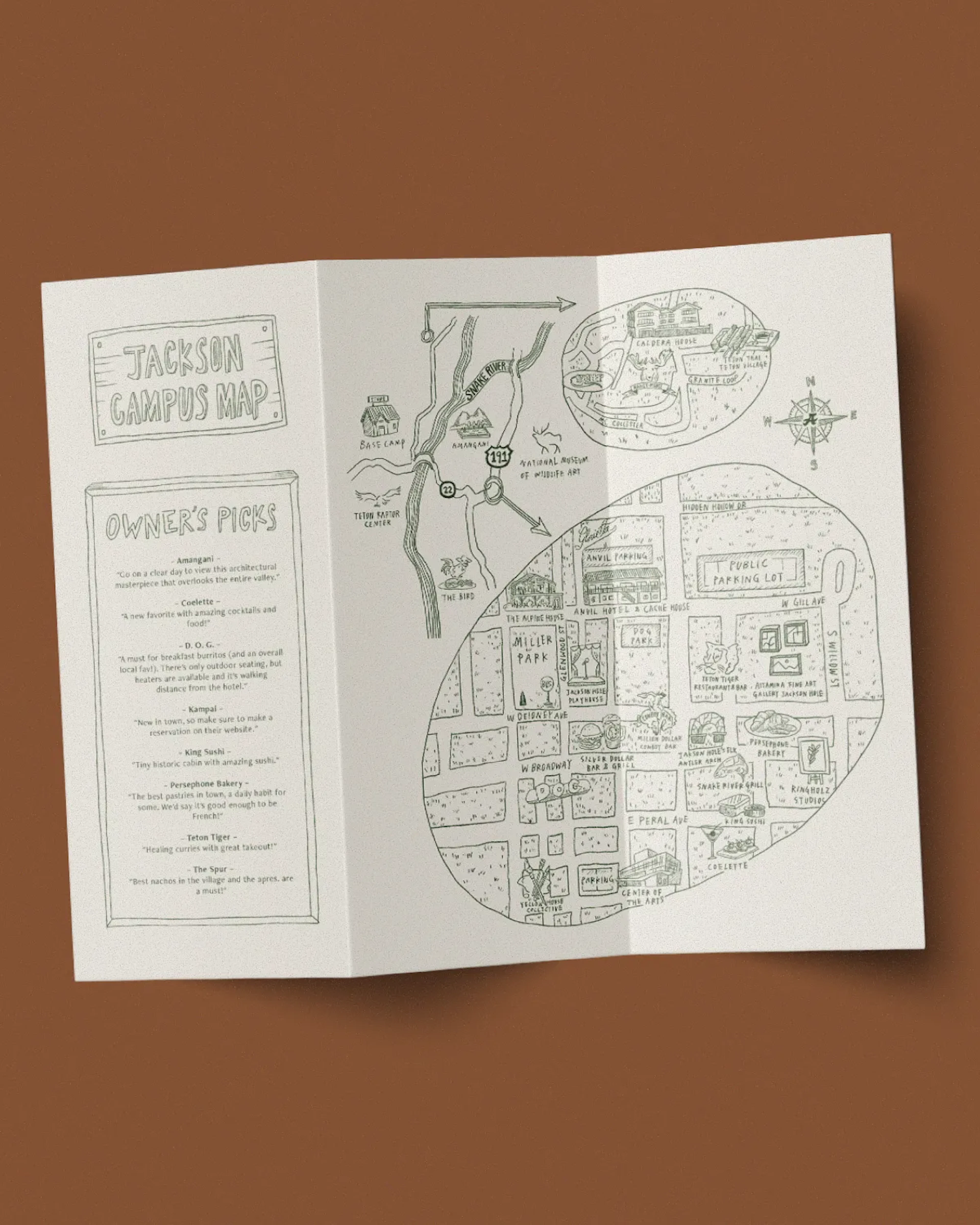 Illustrated Jackson campus map booklet