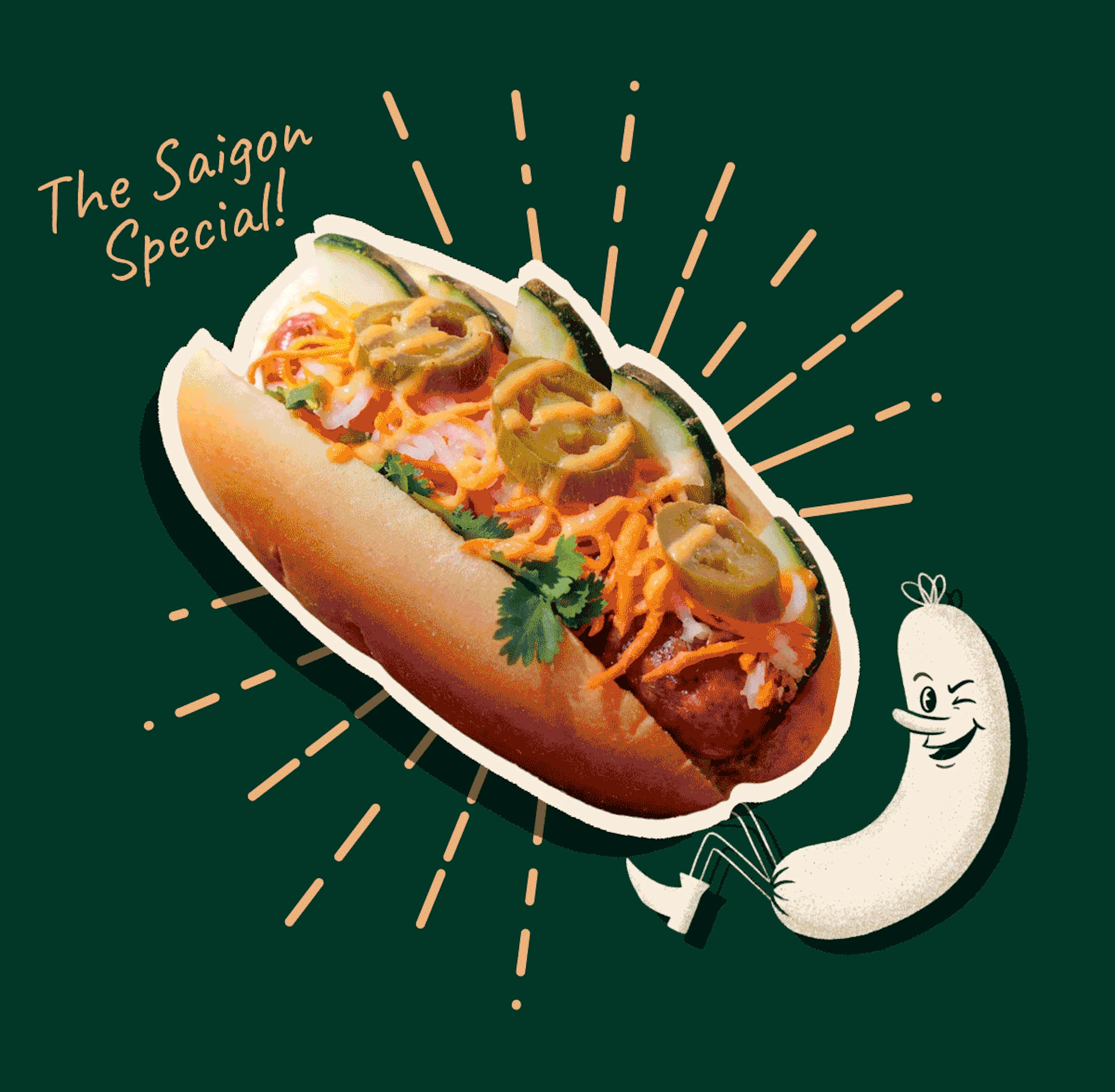 Animation of different food types from the menu.