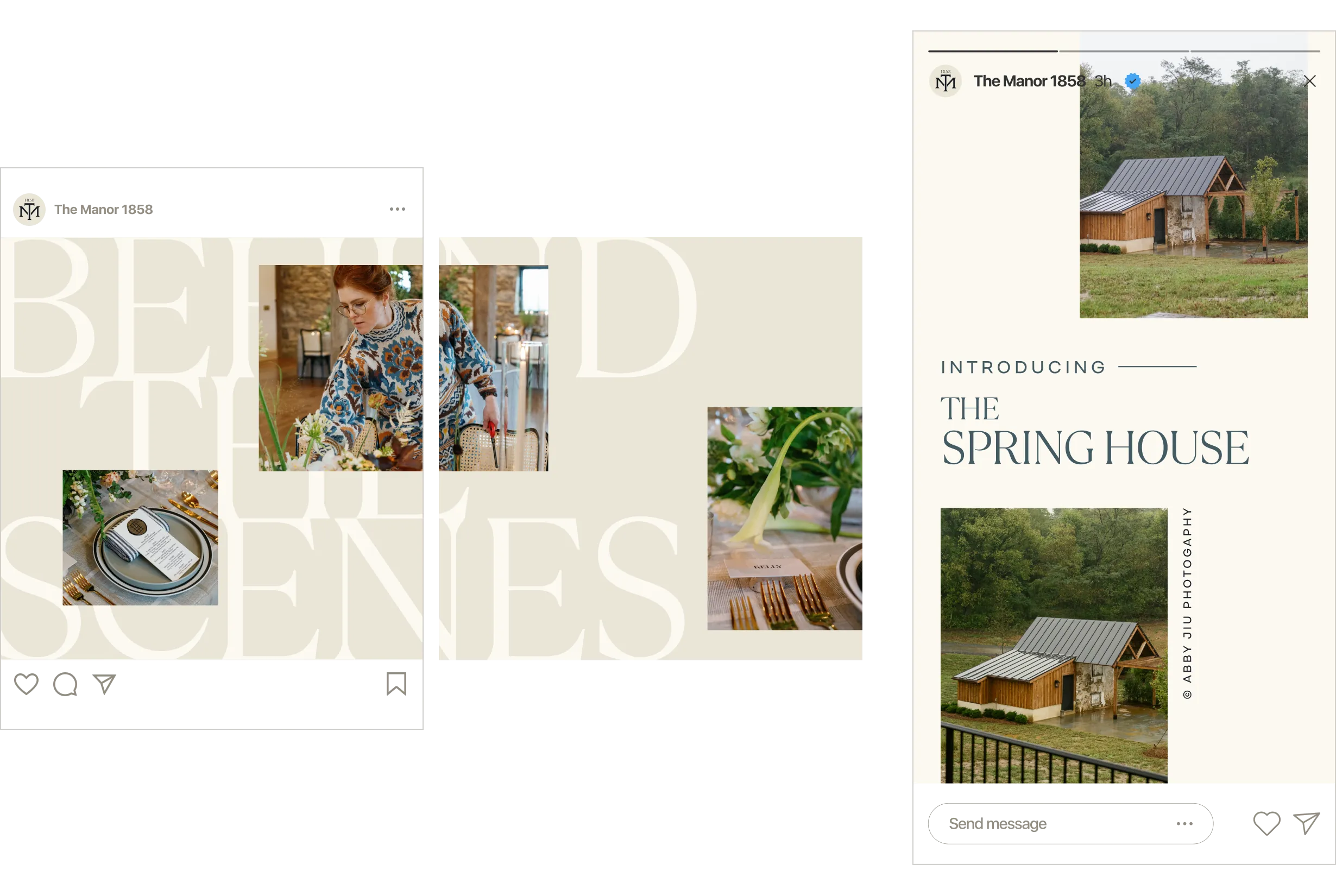 The Manor 1858 Instagram post and story mockups