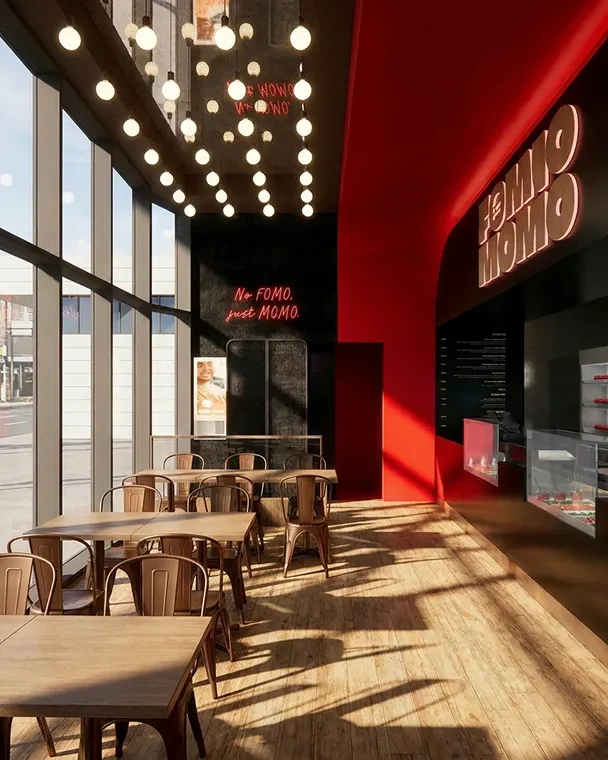 Sunny lit cafe