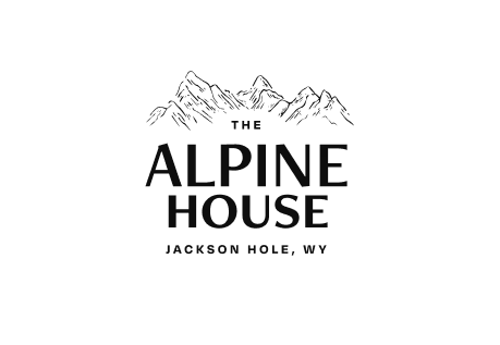 Alpine House wordmark with mountain illustration
