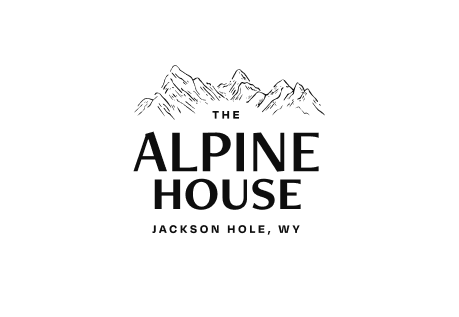 Alpine House wordmark with mountain illustration
