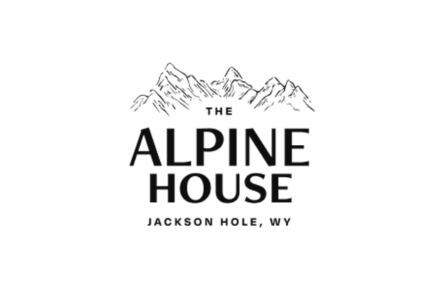Alpine House wordmark with mountain illustration