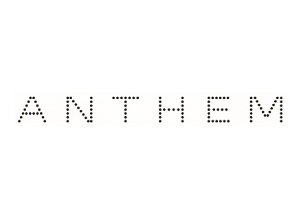 Anthem wordmark in dotted lettering