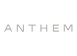 Anthem wordmark in dotted lettering
