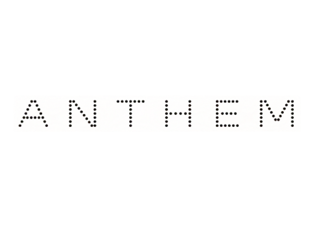 Anthem wordmark in dotted lettering