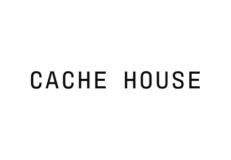 Cache House wordmark in black on white
