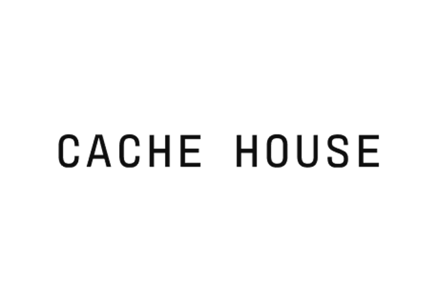Cache House wordmark in black on white