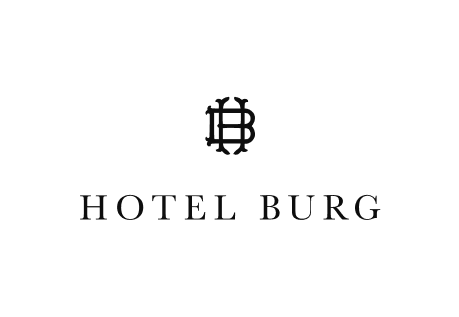 Hotel Burg monogram and wordmark in black on white