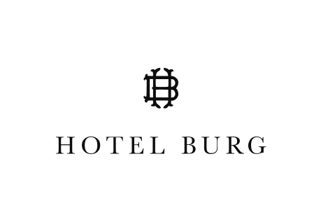 Hotel Burg monogram and wordmark in black on white