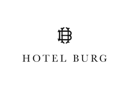 Hotel Burg monogram and wordmark in black on white