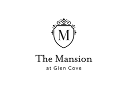 The Mansion at Glen Cove crest wordmark in black on white