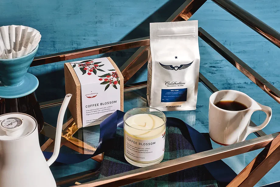 Assorted coffee products on a table