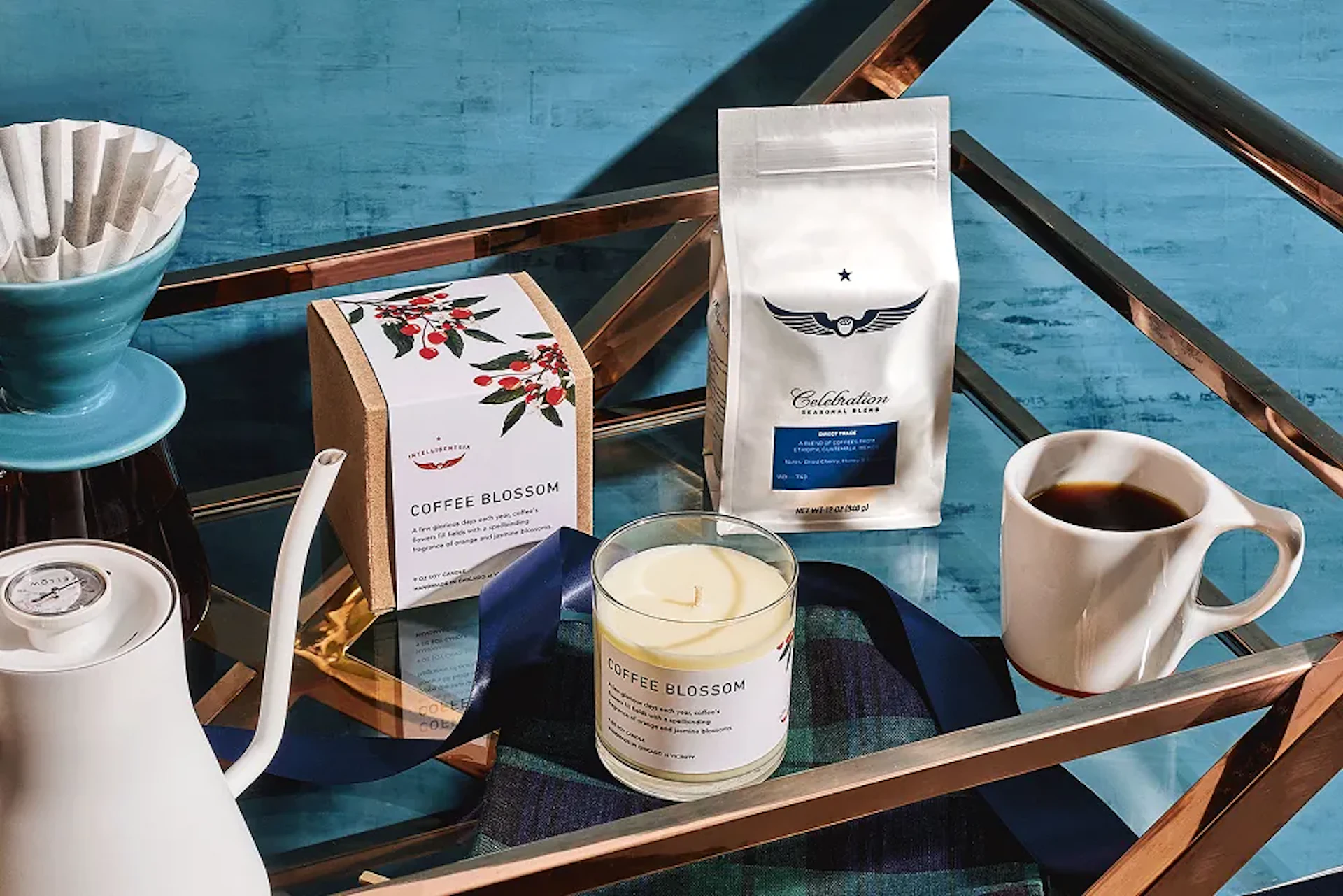 Assorted coffee products on a table