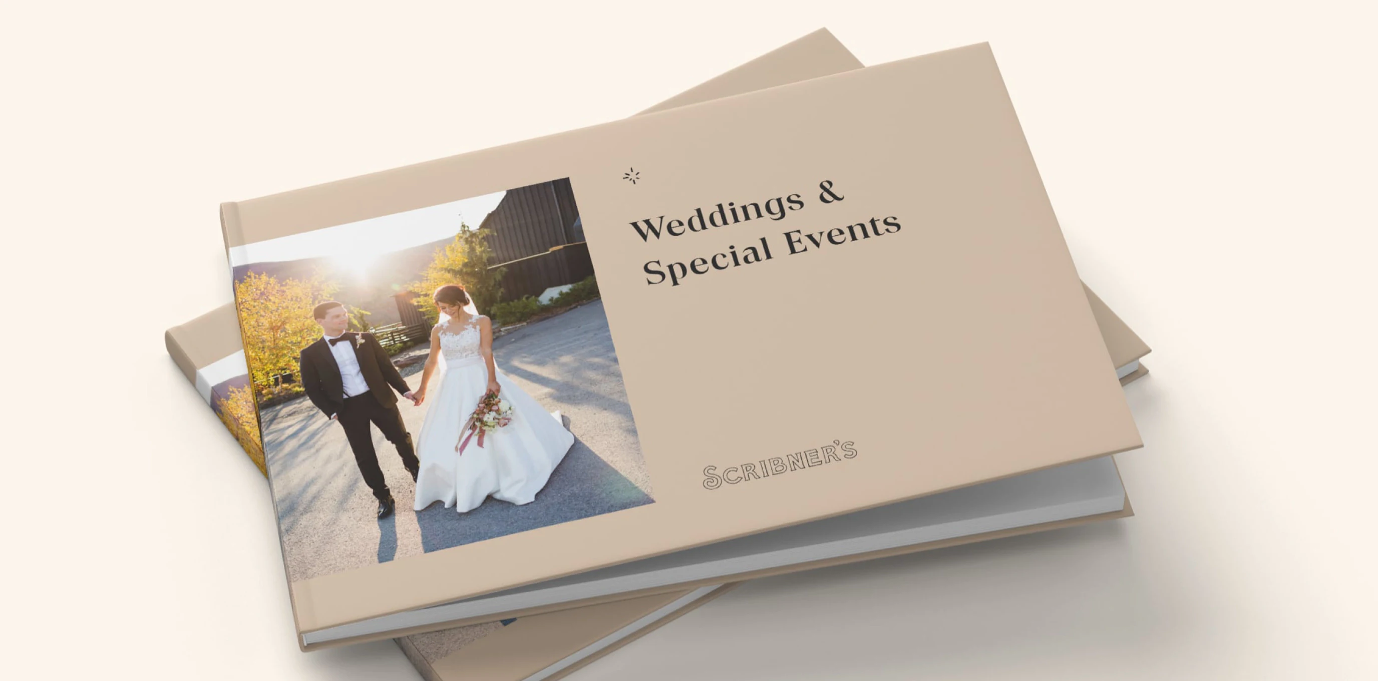 Weddings & Special Events booklet cover with wedding photo