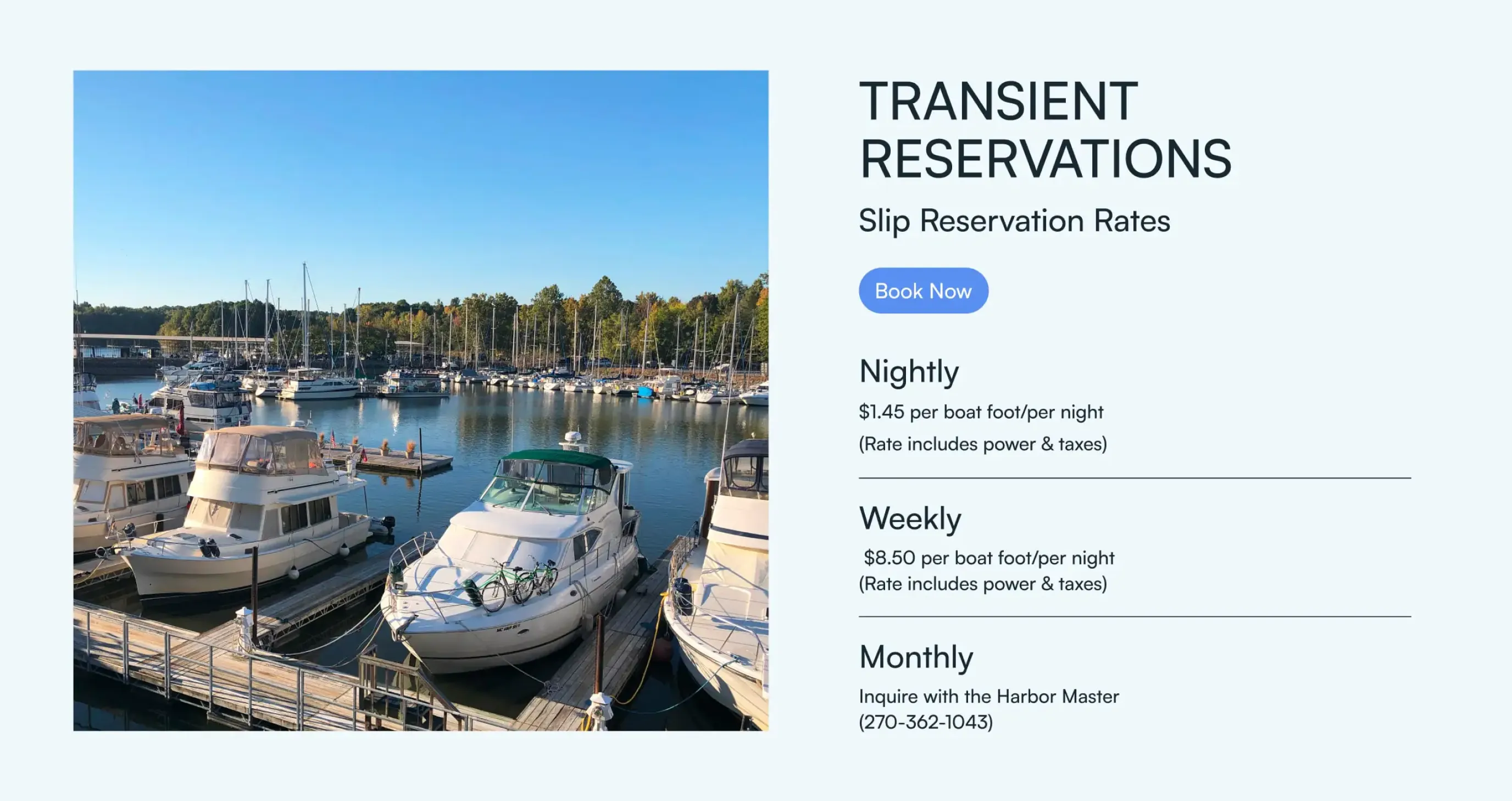 Green Turtle Bay Resort and Marina reservation section mockup