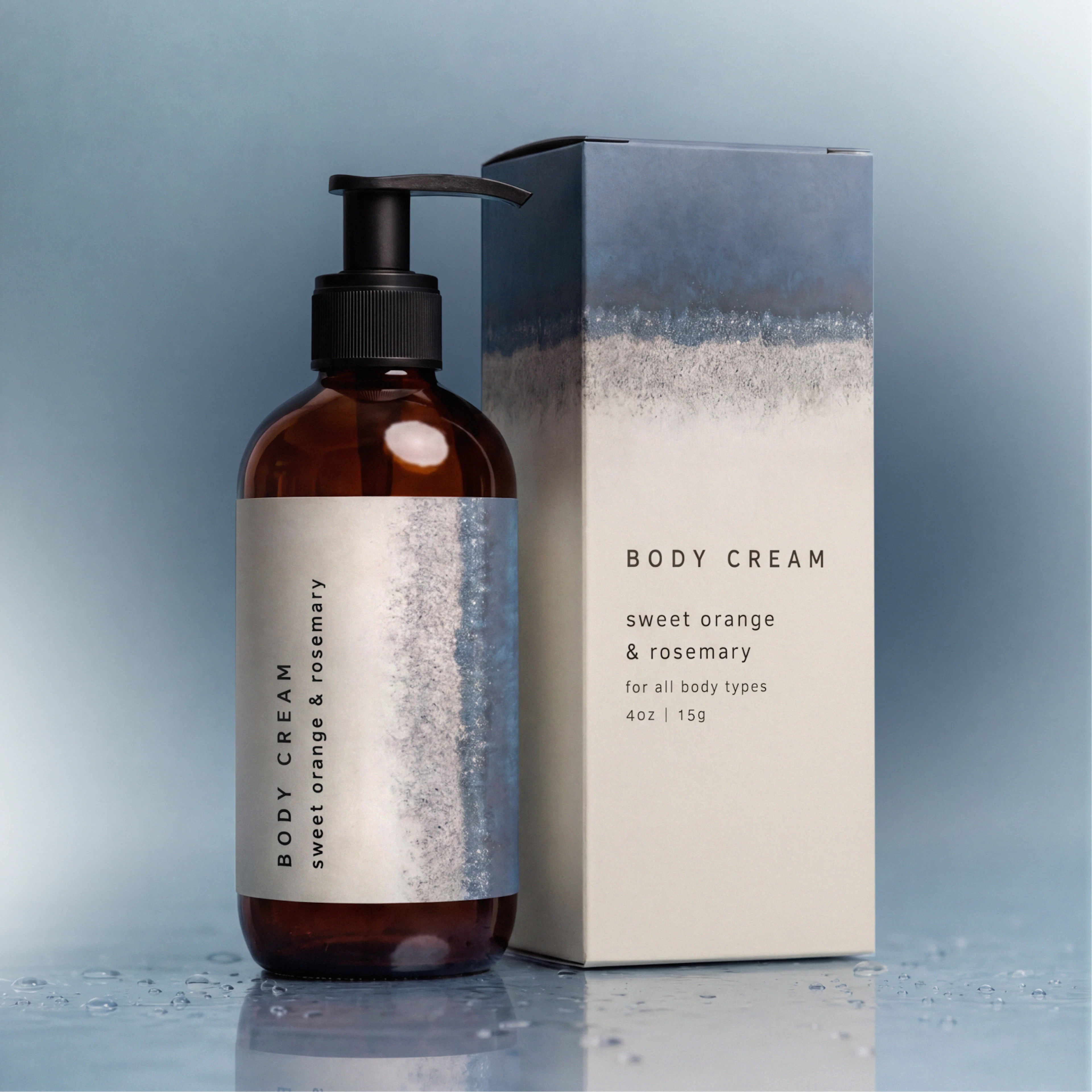 Casa Madrona sweet orange and rosemary body cream bottle beside its carton