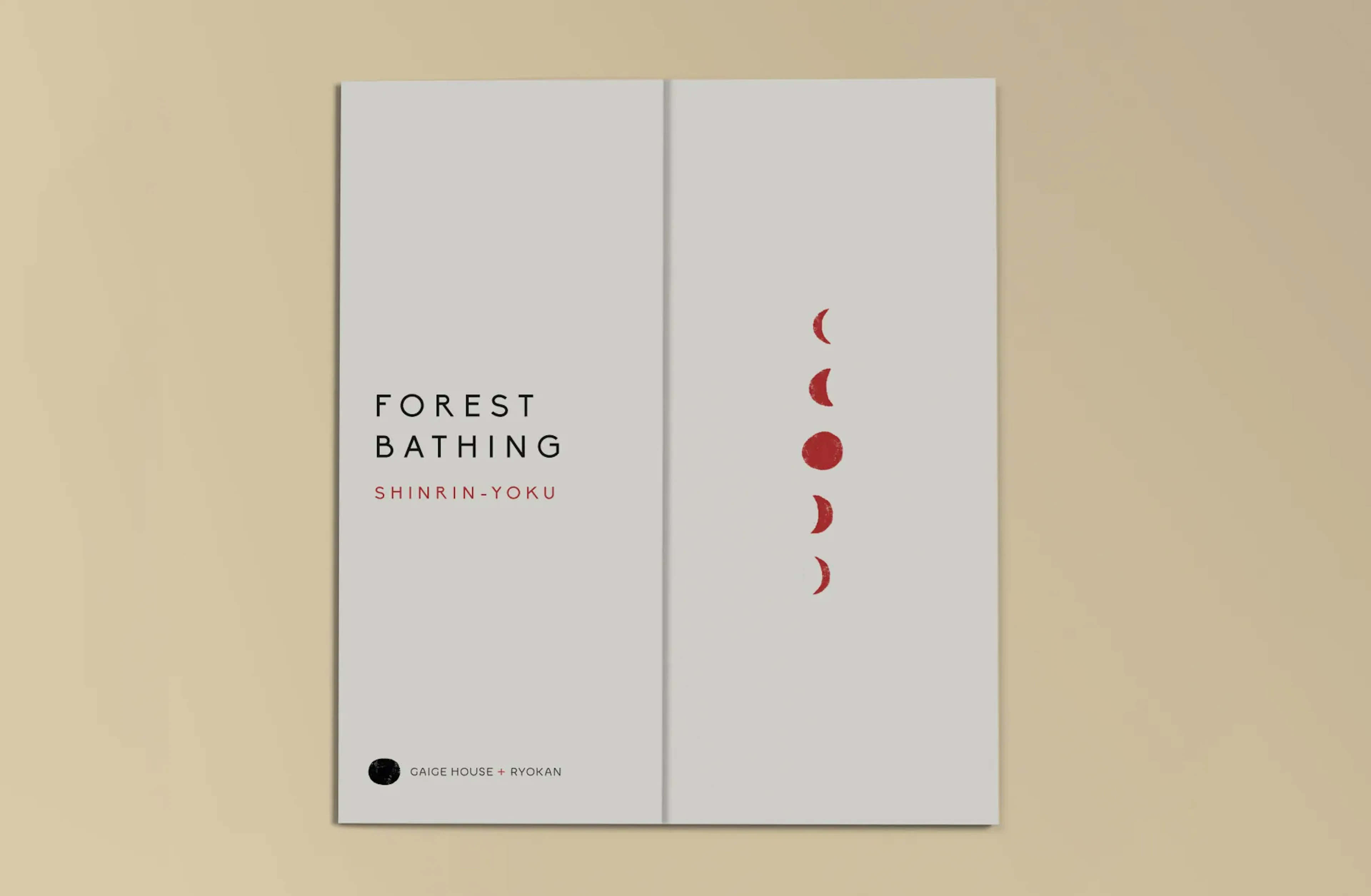 Forest Bathing Shinrin-Yoku booklet cover with moon phase icons