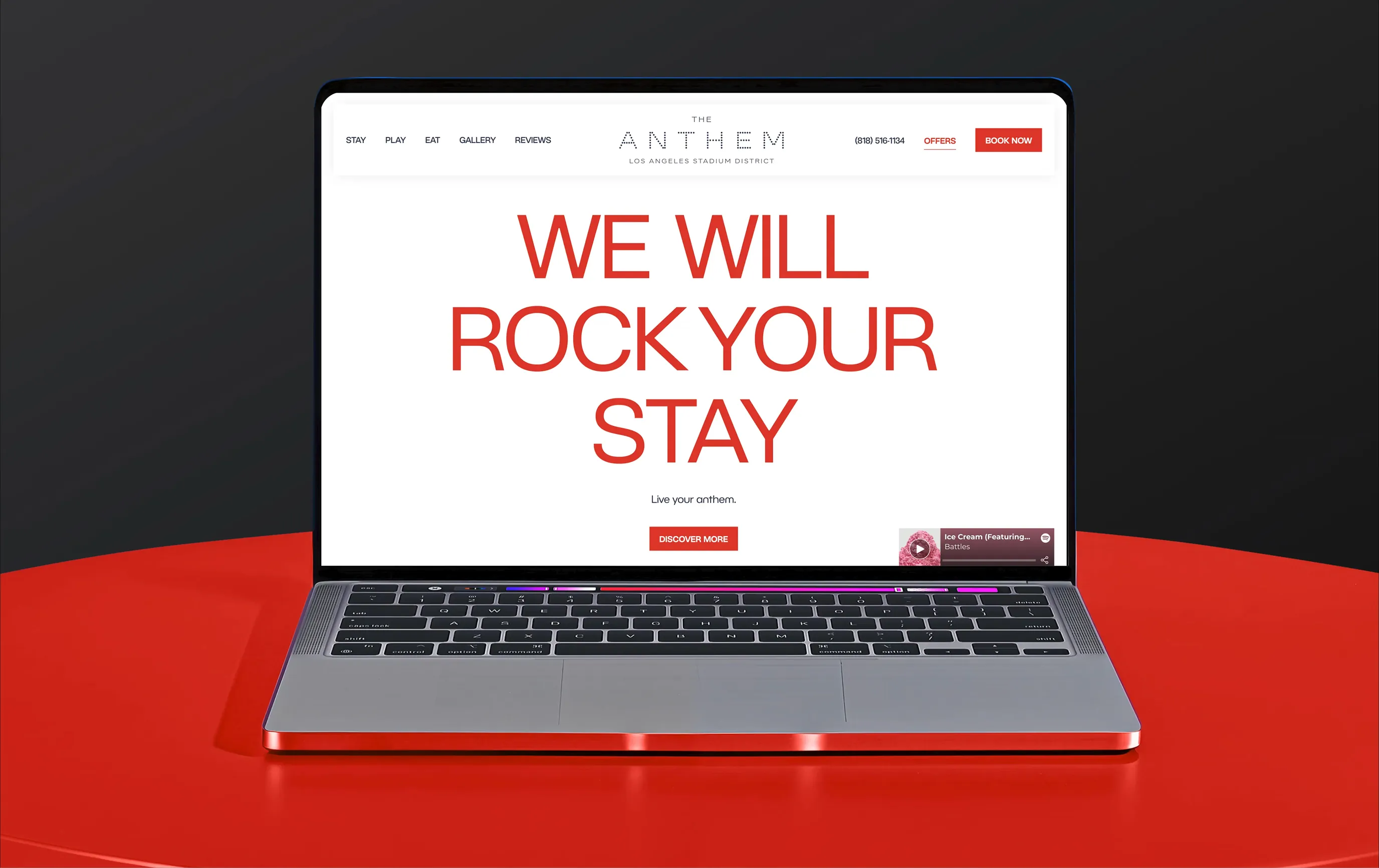 Anthem website homepage mockup on a laptop